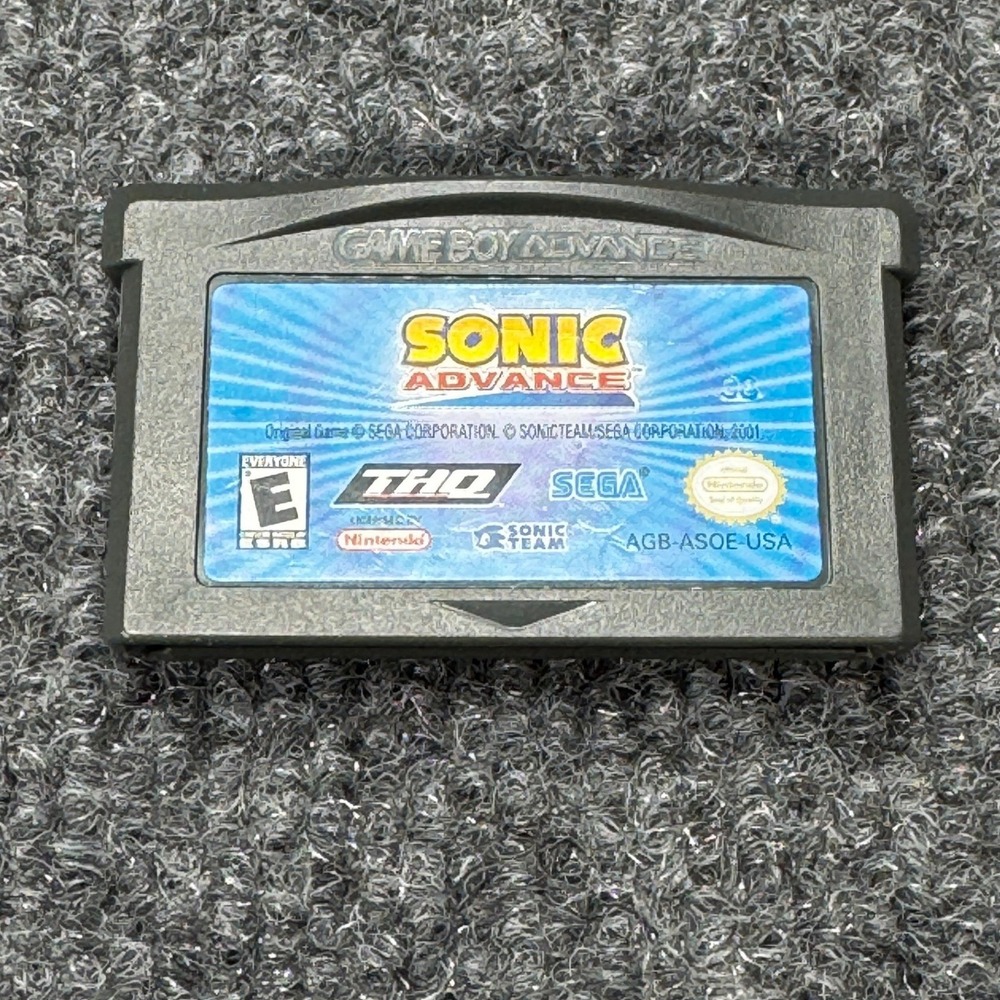 Sonic Advance Nintendo Game Boy Advance GBA Grey Retro Video Game AGB ASOE USA